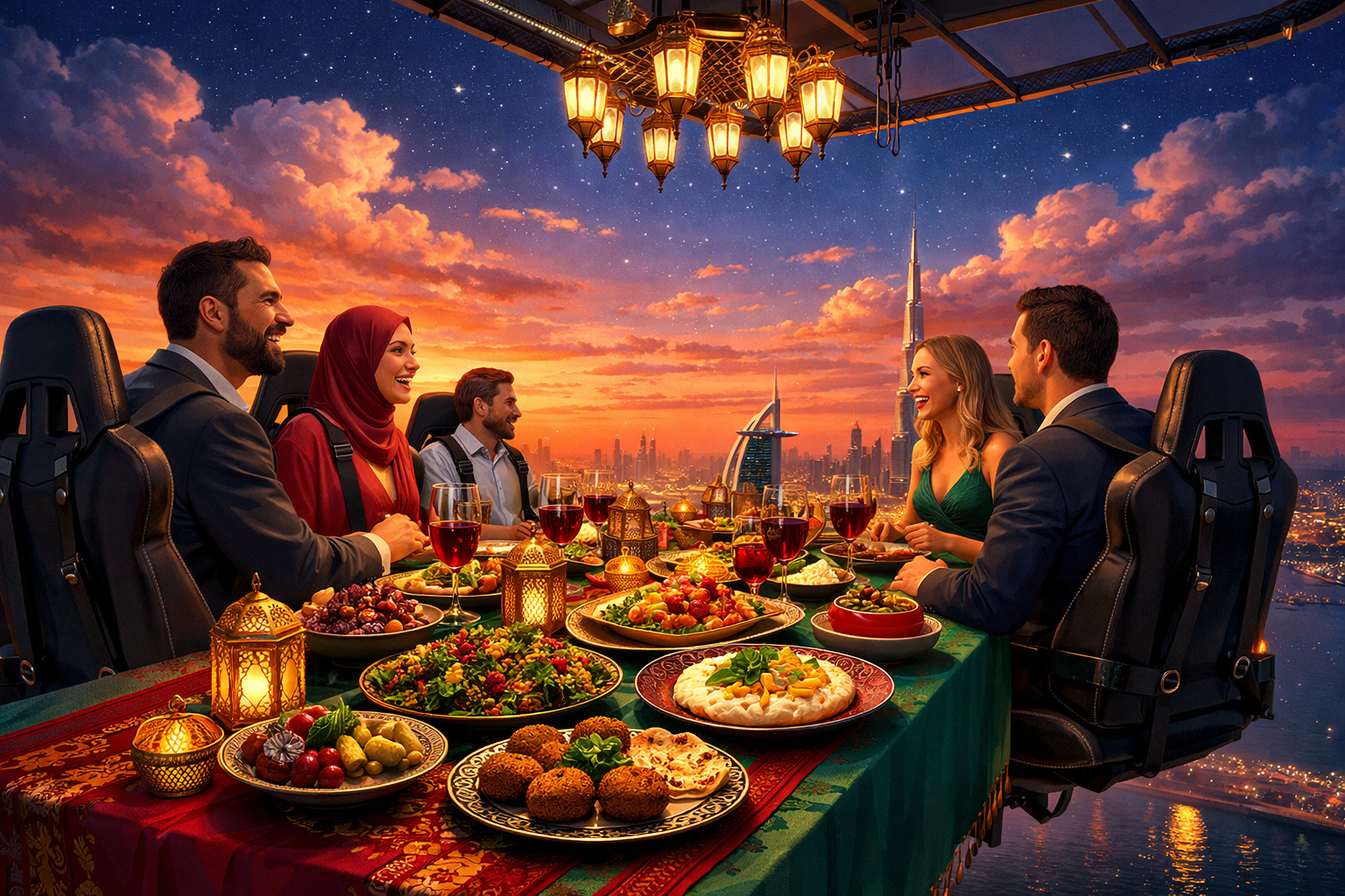 Sky-High Cuisine: A Delectable Journey Through Middle Eastern Flavors at Dinner In The Sky Dubai