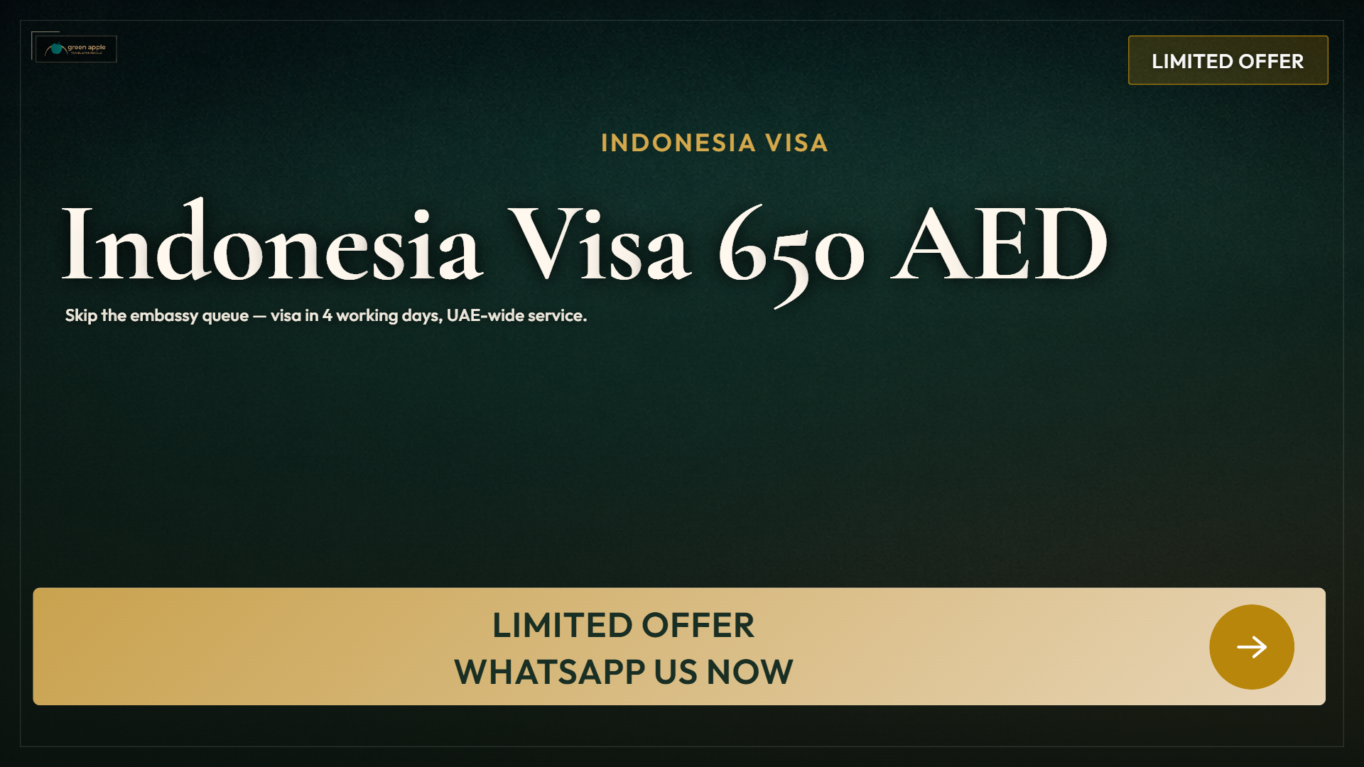 Indonesia Visa: 650 AED, 4 Working Days