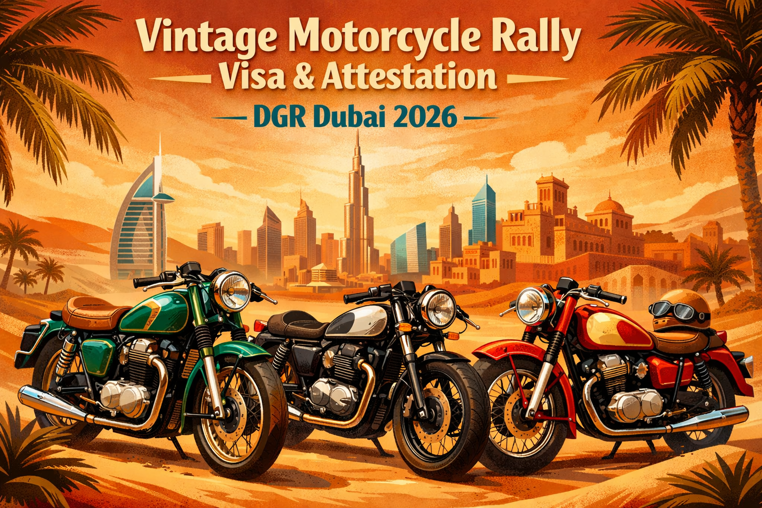 Vintage Motorcycle Rally Visa & Attestation: DGR Dubai 2026