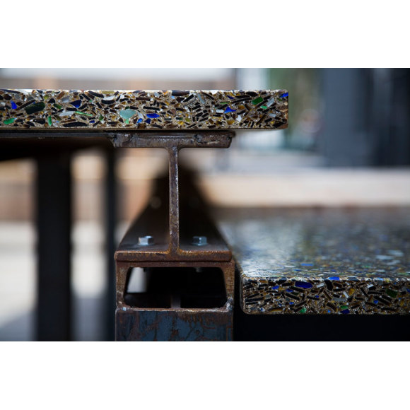 Vetrazzo Countertop Eco Friendly Stunning Recycled Glass Green Charisma Blue With Patina