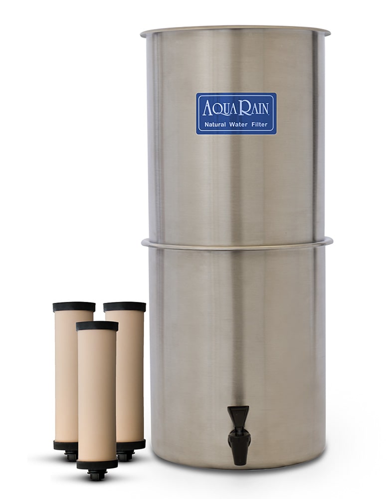 AquaRain, Water Filter - Gravity Driven, Lab-Proven, Stainless