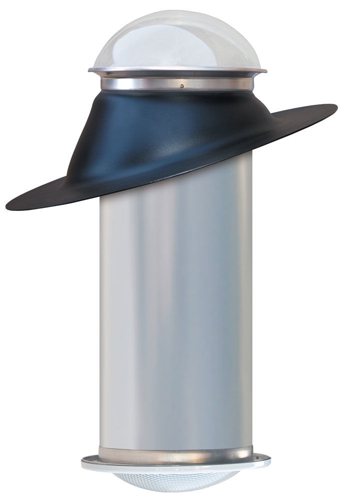 Natural Light, Tubular Skylight, 13", Pitched, Black, Soft White