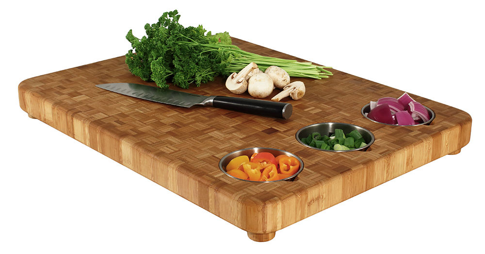 Totally Bamboo, 3 Bowl Large Prep Cutting Board