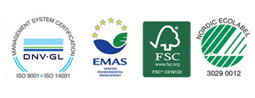 Certifications that Kahrs Uses include EMAS, Nordic Swan ecolabel, FSC, FloorScore and French A+