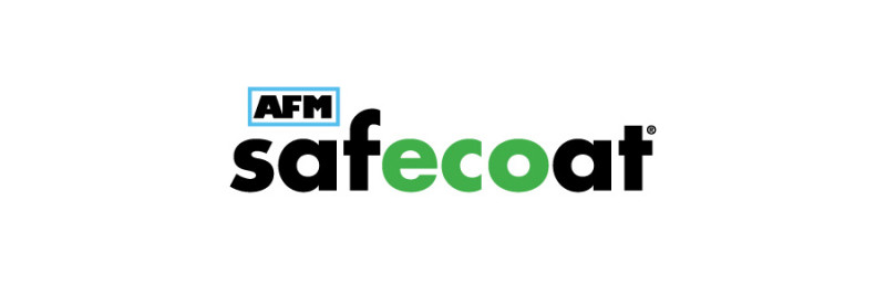 A logo for AFM Safecoat, with emphasis on the letters E-C-O
