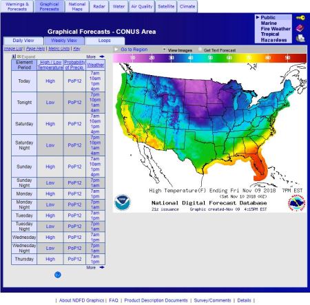 Continental US Weather Map Forecast