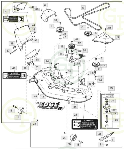 John deere on sale deck parts