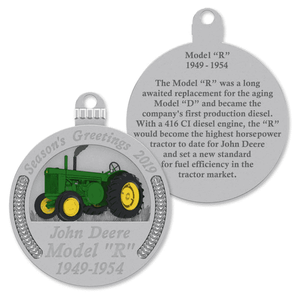 John Deere Limited Edition 2019 Pewter Christmas Ornament - 24th in Series - LP73722