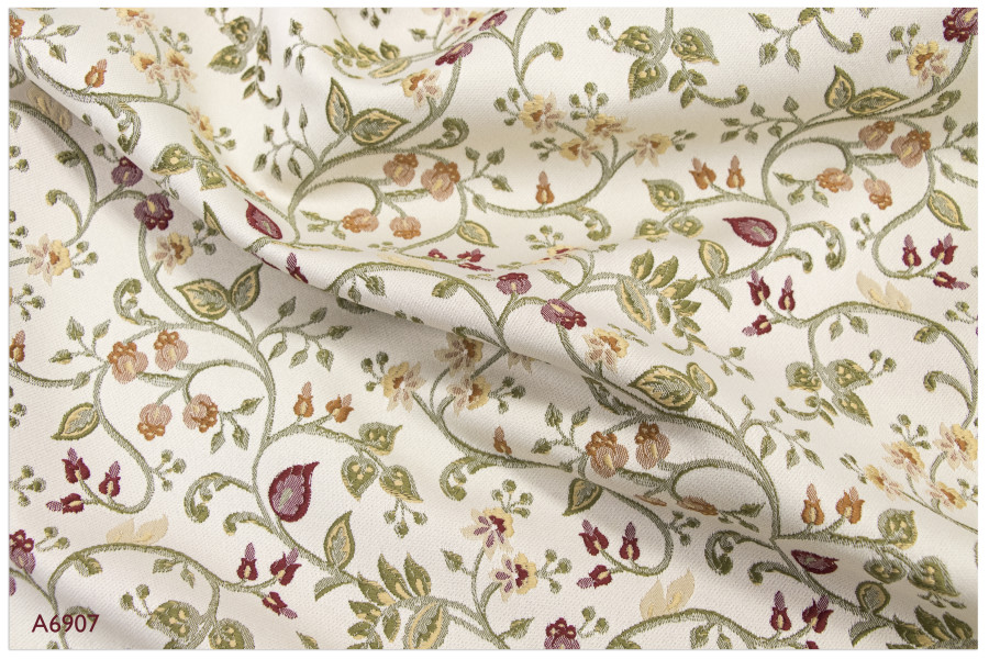 Large All Over Floral Damask Beige Colour Chenille Jacquard Upholstery Fabrics