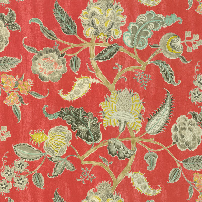 A7131 Radish Fabric: C41, SCROLL FABRIC, SCROLL FABRICS, FLORAL FABRIC, FLORAL FABRICS, PAISLEY FABRIC, PAISLEY, DRAPERY FABRIC, PRINT FABRIC, PRINT FABRICS, DRAPERY FABRICS, WAVERLY
