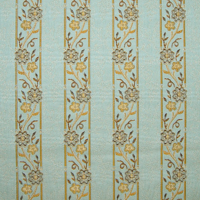 A8117 Robins Egg Fabric: D50, C32, LISEREEM, FLORAL STRIPE, AQUA, GOLD, STRIPE