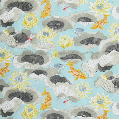 A8416 Pool Fabric: C41, FLORAL FABRIC, FLORAL FABRICS, DRAPERY FABRIC, PRINT FABRIC, PRINT FABRICS, DRAPERY FABRICS, ANIMAL PRINT, FISH FABRIC, ANIMAL FABRIC, FISH, CHINTZ, CHINTZ FABRIC, CHINTZ FINISH, WAVERLY