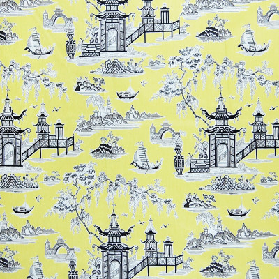 A8417 Lemongrass Fabric: C41, TOILE FABRIC, TOILE FABRICS, PRINT FABRIC, PRINT FABRICS, DRAPERY FABRIC, DRAPERY FABRICS, CHINTZ