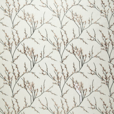 A8700 Olive Fabric: C48, EMBROIDERY, LINEN, BEIGE, BRANCH, ASIAN, PUSSY WILLOW