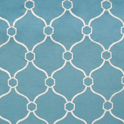 B2747 Sky Fabric: D10, BLUE GEOMETRIC EMBROIDERY, BLUE MEDALLION EMBROIDERY,