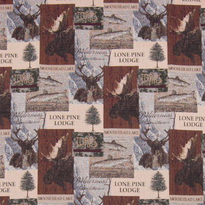 B2888 Sand Fabric: D13, MOOSE, FISH, TROUT, DEER, LODGE