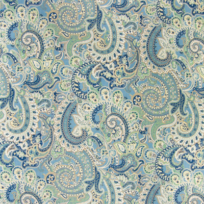 B3260 Monsoon Fabric: D18, BLUE SCROLL PRINT, LIGHT BLUE SCROLL PRINT