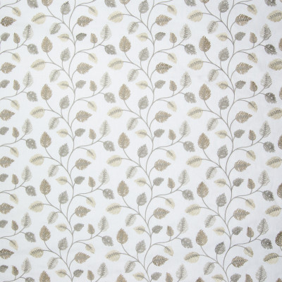 B3284 Winter Fabric: D18, SILVER LEAF EMBROIDERY, GRAY LEAF EMBROIDERY, TAUPE LEAF EMBROIDERY,FOLIAGE