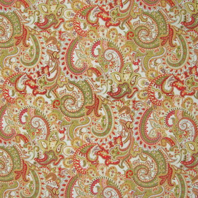 B3309 Garden Fabric: D18, ORANGE SCROLL, ORANGE PAISLEY PRINT, ORANGE PRINT