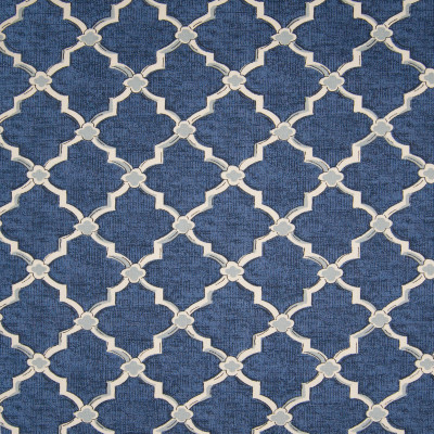 B3340 Denim Fabric: D18, BLUE MEDALLION PRINT, BLUE LATTICE PRINT, BLUE GEOMETRIC PRINT