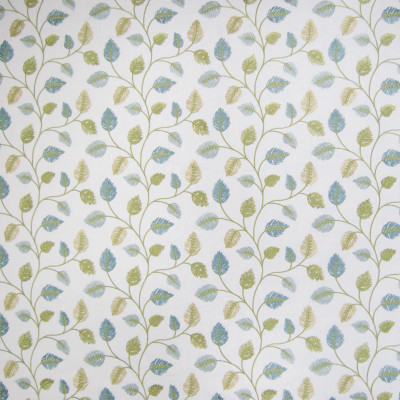 B3359 Summer Fabric: D18, BLUE AND GREEN FOLIAGE EMBROIDERY, BLUE LEAVES EMBROIDERY, LEAF EMBROIDERY, GREEN LEAF EMBROIDERY, BLUE LEAF EMBROIDERY, SKY BLUE EMBROIDERY