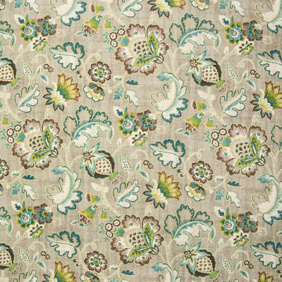 B3361 Heather Fabric: D18, TEAL FLORAL PRINT, LINEN FLORAL PRINT, BLUE LINEN FLORAL, FLORAL ON LINEN, BLUE FLORAL LINEN PRINT