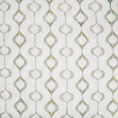 B3363 Aquarius Fabric: D18, TEAL MEDALLION EMBROIDERY, BLUE LATTICE EMBROIDERY