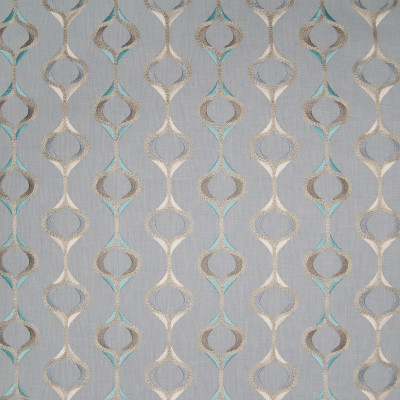B3385 Mermaid Fabric: D18, BLUE MEDALLION, BLUE METALLIC MEDALLION EMBROIDERY