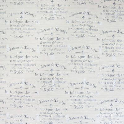 B4596 Flour Fabric: D43, SCRIPT, GRAY SCRIPT, FRENCH SCRIPT, WRITING