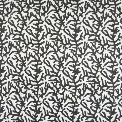 B4717 Mercury Fabric: D44, CORAL REEF EMBROIDERY, BEACH, DARK GRAY AND WHITE, OCEAN, SEA PATTERN