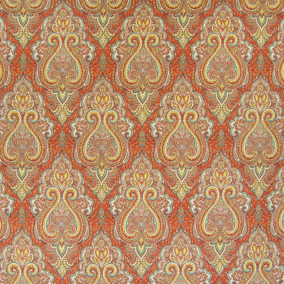 B4993 Cayenne Fabric: D48, RED AND TEAL PRINT, FLORAL DESIGN, DAMASK PRINT, COTTON, 100% COTTON, COTTON PRINT, COTTON MEDALLION PRINT, RED COTTON PRINT