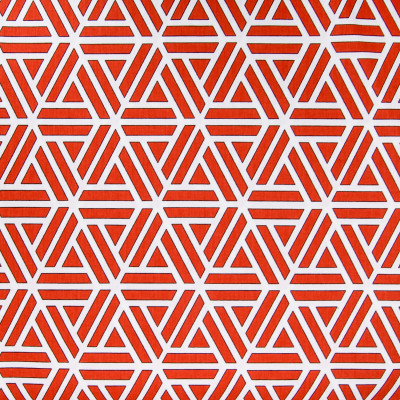 B5011 Tomato Fabric: D48, 100% COTTON, COTTON, RED WHITE AND BLACK, RED AND WHITE GEOMETRIC, CONTMEPORARY PRINT