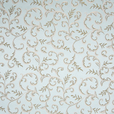 B5319 Horizon Fabric: D50, BLUE SCROLL, BLUE FOLIAGE, BLUE LEAVES, SPA BLUE, LIGHT BLUE