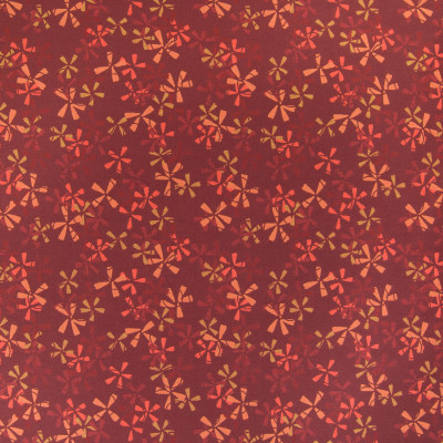 B5379 Rose Fabric: D53, DURABLE, PERFORMANCE, RED FLORAL, FLORAL CONTRACT, RED AND ORANGE FLOWERS,