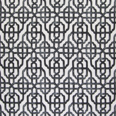 B6006 Charcoal Fabric: D62, BLACK GEOMETRIC, BLACK LATTICE,WOVEN