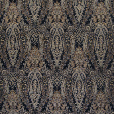 B6009 Midnight Fabric: D62, BLACK PAISLEY, BLACK CHENILLE PAISLEY, LARGE SCALE PAISLEY, LARGE SCALE MEDALLION, LARGE SCALE SCROLL