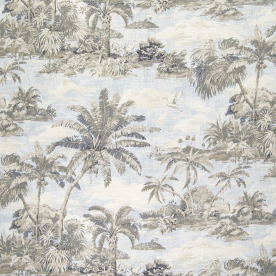 B6215 Sunsplash Fabric: D65, TROPICAL BEACH PRINT, SCENERY PRINT, PALM TREE PRINT, BEACH SCENE PRINT