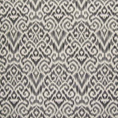 B6314 Zinc Fabric: D66, DURABLE, COTTON, LINEN, COTTON LINEN BLEND, COTTON PRINT, LINEN PRINT, BLACK AND WHITE IKAT, IKAT PRINT, LINEN IKAT PRINT, GLOBAL, PATTERN, PRINT,WOVEN