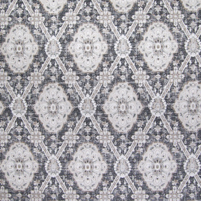 B6318 Onyx Fabric: D66, DURABLE, COTTON, JACQUARD PATTERN, BLACK PATTERN, BLACK, GLOBAL, ETHNIC, TRIBAL, MEDALLION JACQUARD, MEDALLION PATTERN, DIAMOND MEDALLION PATTERN