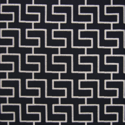 B6320 Solstice Fabric: D66, COTTON, BLACK AND SILVER, METALLIC EMBROIDERY, METALLIC THREAD, GEOMETRIC EMBROIDERY,WOVEN