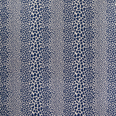 B6372 Tahoe Fabric: D67, MADE IN USA, COTTON, NAVY BLUE SKIN, BLUE AND NEUTRAL, BLUE AND NATURAL, NAVY BLUE ANIMAL, ANIMAL PATTERN, ANIMAL PRINT, COTTON BLEND, CHEETAH, LEOPARD, ANIMAL SPOTS, SPOTS