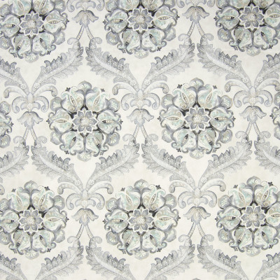 B6639 Icicle Fabric: D72, GRAY FLORAL, LARGE SCALE FLORAL, LARGE SCALE SUZANI, CONTEMPORARY PRINT, FLORAL PRINT, SUZANI PRINT,LATTICE