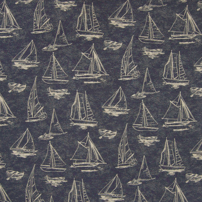 B6866 Navy Fabric: D79, OUTDOOR, SAILBOAT, NOVELTY BOATS, LANDSCAPE, OUTDOOR SEASCAPE, MARITIME, BOAT, SAILING