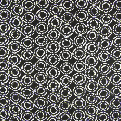 B6940 Midnight Fabric: D80, OUTDOOR, BLACK AND WHITE SUZANI, OUTDOOR SUZANI, PERFORMANCE SUZANI, CIRCLE,WOVEN