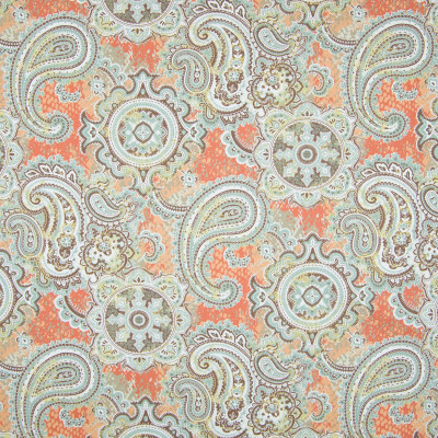 B7239 Papaya Fabric: D86, LARGE SCALE PAISLEY PRINT, COTTON PRINT, SUZANI PRINT, ORANGE PRINT, ORANGE AND TEAL PRINT