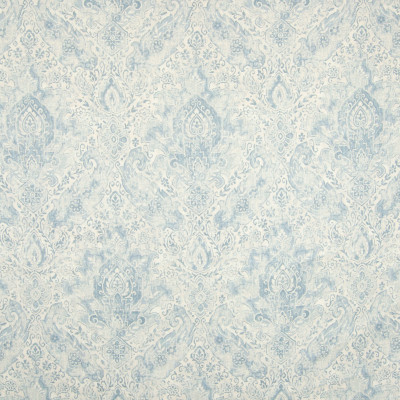 B7391 Winter Fabric: D92, VINTAGE PRINT, LARGE SCALE MEDALLION, LARGE SCALE SCROLL, MEDALLION, LIGHT BLUE BLUE, LINEN PRINT, 100% LINEN