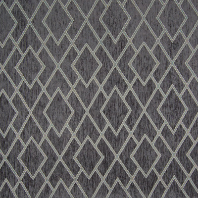 B7498 Charcoal Fabric: E66,E39, D93, GRAY DIAMOND, GRAY GEOMETRIC, MEDIUM SCALE GEOMETRIC, MEDIUM SCALE DIAMOND, CHENILLE DIAMOND, METALLIC DIAMOND,WOVEN