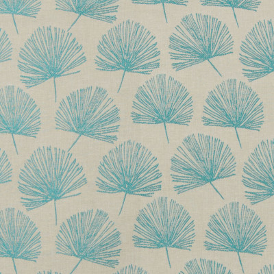 B7604 Peacock Fabric: E40, D95, CHAIR SCALE FLORAL, CHAIR SCALE FAN, FLORAL, FOLIAGE, DECORATIVE FLORAL, AQUA, TEAL, TURQUOISE, SHELL, WOVEN