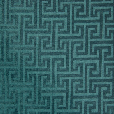 B7607 Teal Fabric: D95, WOVEN GEOMETRIC, CHENILLE GEOMETRIC, SQUARE GEOMETRIC, GREEK KEY GEOMETRIC, TURQUOISE, TEAL, DARK TEAL, DARK TURQUOISE