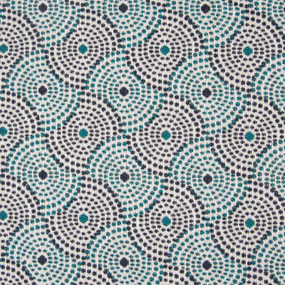 B7876 Lagoon Fabric: E02, CIRCLE, TEAL DOT, GEOMETRIC, TURQUOISE, PERFORMANCE FABRICS, REVOLUTION PERFORMANCE FABRICS, REVOLUTION FABRICS, BLEACH CLEANABLE, STAIN RESISTANT
